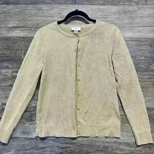 LOFT Beige Button-Up Sweater Womens Size Medium